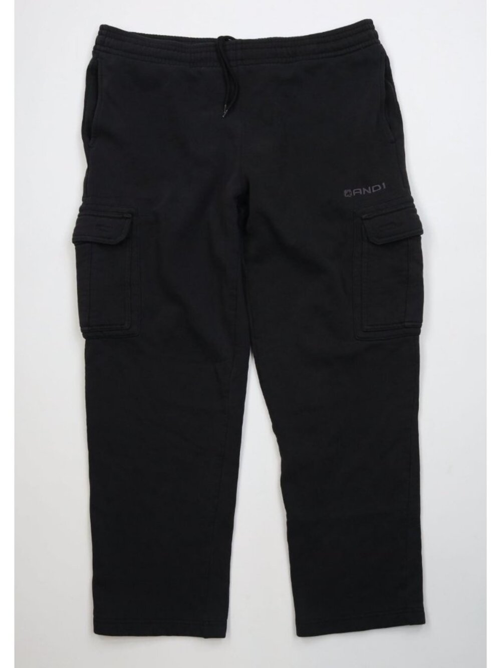 Vintage And1 And One Basketball Mens XL Faded Heavyweight Cargo Sweatpants Black